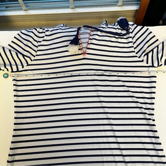 Cabana Life Navy and White Striped Swim Coverup Size Small - Picture 4 of 8